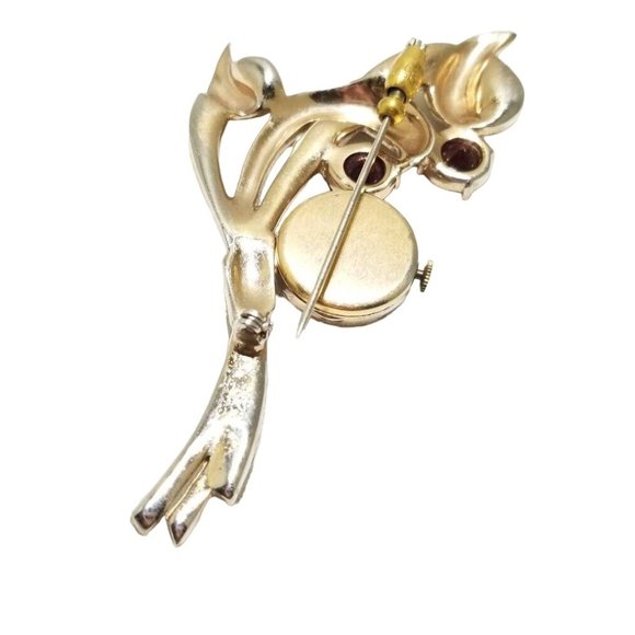 Stunning Estate Vintage Art Deco Retro Ruby Paste Watch Brooch (A3410) - Picture 4 of 7